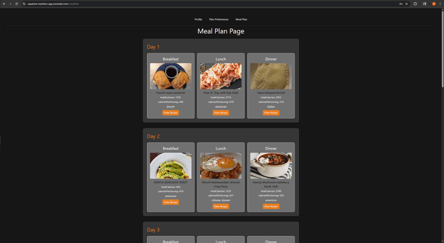 Personalized Nutrition App